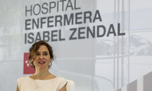 La presidenta de la Comunidad de Madrid, Isabel Díaz Ayuso, en una presentación en Madrid, a 5 de octubre de 2023.
