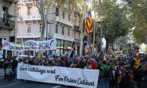 La manifestació d'aquest dissabte a Perpinyà amb motiu de la Diada de la Catalunya Nord. / ACN