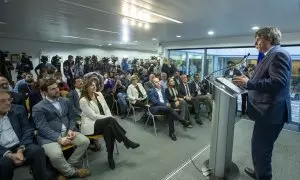 El expresident Carles Puigdemont durante una rueda de prensa en Bruselas, a 9 de noviembre de 2023.