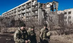 Foto de archivo de varios soldados ucranianos en Donetsk