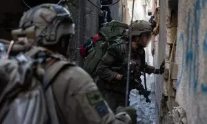 Soldados israelíes desplegados en la Franja de Gaza.
