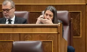 El diputado de Junts Josep Maria Cruset y la portavoz de Junts en el Congreso, Miriam Nogueras, durante una sesión plenaria, en el Congreso de los Diputados, a 14 de marzo de 2024