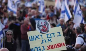 Manifestantes antigubernamentales asisten a un segundo día de protestas frente a la Knesset, el Parlamento israelí en Jerusalén, a 1 de abril de 2024.