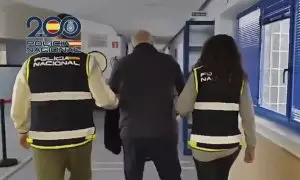 Captura del video que facilitó la Policía Nacional el pasado 10 de enero de 2024 de la detención en Marbella (Málaga) del presunto cabecilla de la Mocro Maffia y uno de los delincuentes más peligrosos de Países Bajos, Karim Bouyakhrichan