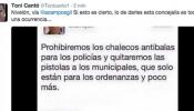 Toni Cantó se traga un tuit falso de Errejón: "Quitaremos las pistolas a los municipales"