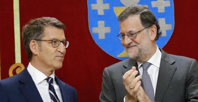 Rajoy arropa a Feijóo en el congreso del PP gallego pero deja en el aire su asistencia a la Convención Nacional de Casado