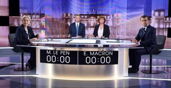 Los espectadores franceses dan a Macron como triunfador del debate contra Le Pen