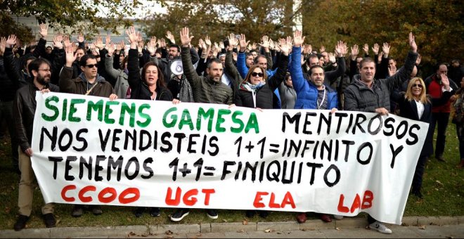 Paros y concentraciones en las plantas de Siemens Gamesa en Euskadi contra el ERE