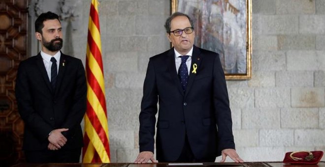 Torra toma posesión como president en un acto sin representantes del Gobierno de Rajoy