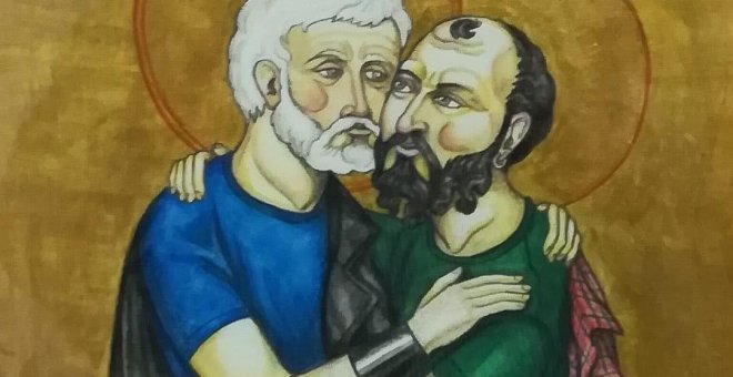 El PP pide retirar la imagen de dos apóstoles besándose de una exposición en Bizkaia