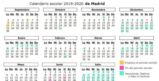 Así será el calendario escolar 2019-2020: festivos, puentes y vacaciones