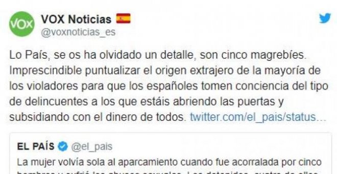 La Fiscalía recurre el archivo de la causa contra Vox por acusar a magrebíes de un abuso sexual cometido por españoles