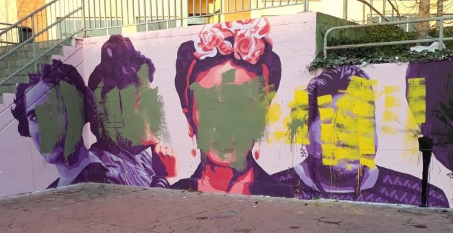 La réplica del mural feminista de Ciudad Lineal en Getafe también amanece vandalizada