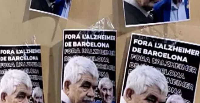 Denunciados tres sospechosos por pegar carteles de Pasqual Maragall y el lema 'Fuera el Alzheimer de Barcelona'