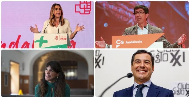 Díaz, Moreno, Rodríguez y Marín se ven las caras en Canal Sur en el primer debate a cuatro