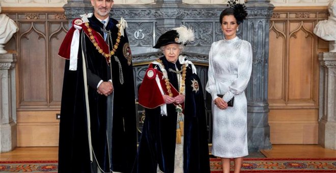 Felipe VI recibe la máxima distinción del Reino Unido, en imágenes