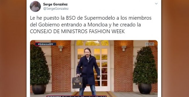 La entrada de los nuevos ministros al Palacio de la Moncloa que ha inspirado multitud de vídeos y memes