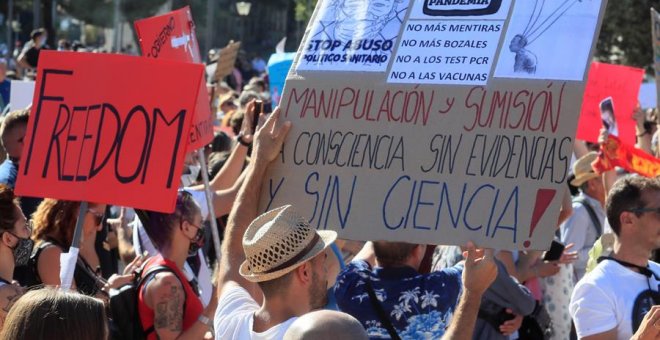 La Policía solo multó a 31 personas en la protesta negacionista de la pandemia en Madrid