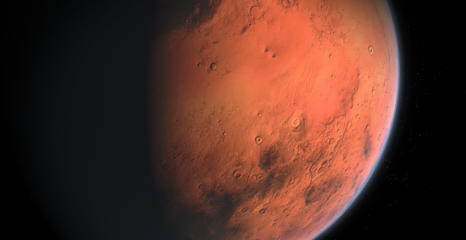 Detectan lagos de agua salada bajo el polo sur del planeta Marte