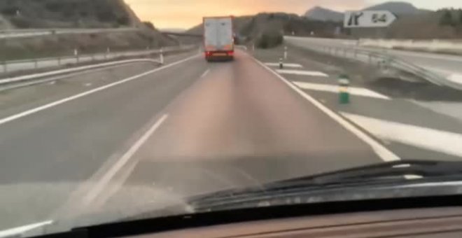 Graban el accidente de un  camión en directo