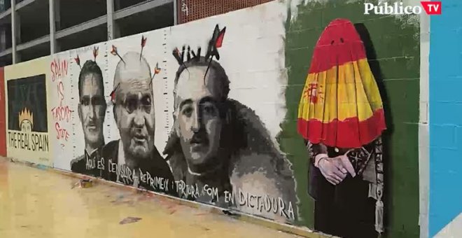 Murales en contra del encarcelamiento de Pablo Hasél