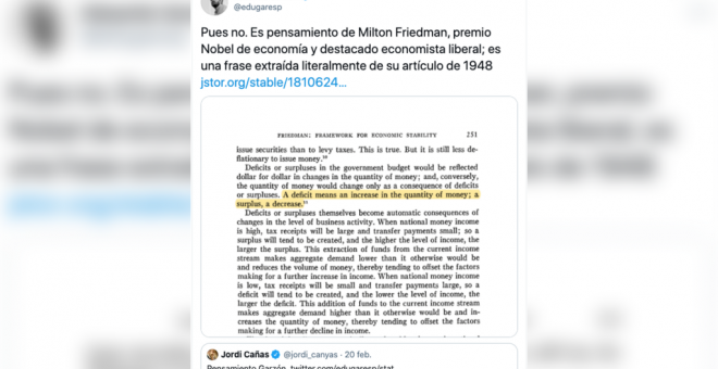 Eduardo Garzón vuelve a dejar en evidencia a los 'liberales' en Twitter