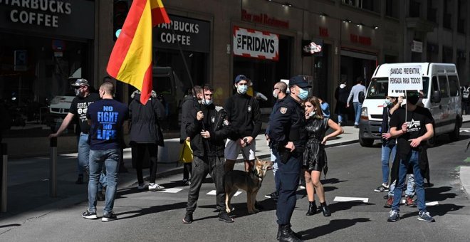 "Amor del bueno entre neonazis y Policía Nacional": malestar por el trato diferencial en una marcha por la sanidad pública boicoteada por ultraderechistas