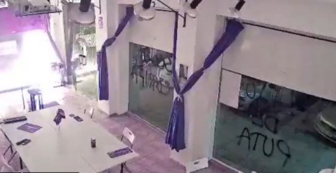 La sede de Podemos Cartagena sufre un ataque con material explosivo