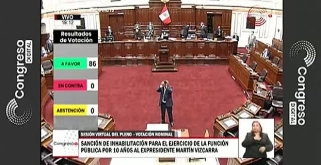 El Congreso de Perú aprueba inhabilitar a Vizcarra para ejercer cargos públicos durante 10 años