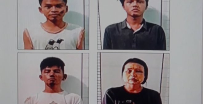 La junta militar de Myanmar muestra las fotos de seis jóvenes detenidos en las protestas con signos de tortura