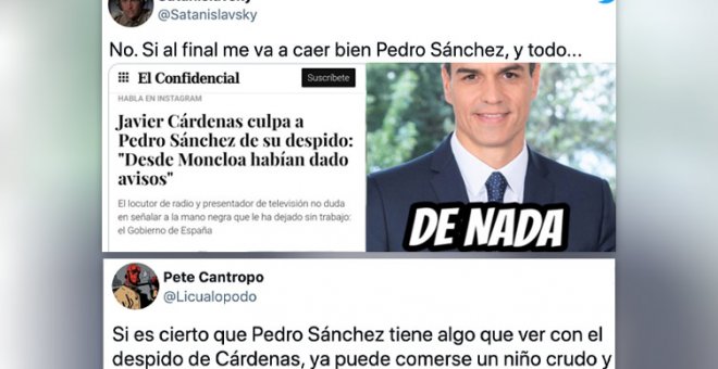 Cárdenas culpa a Pedro Sánchez de su despido y desata la guasa: "Podemos estar ante la medida estrella del Gobierno"