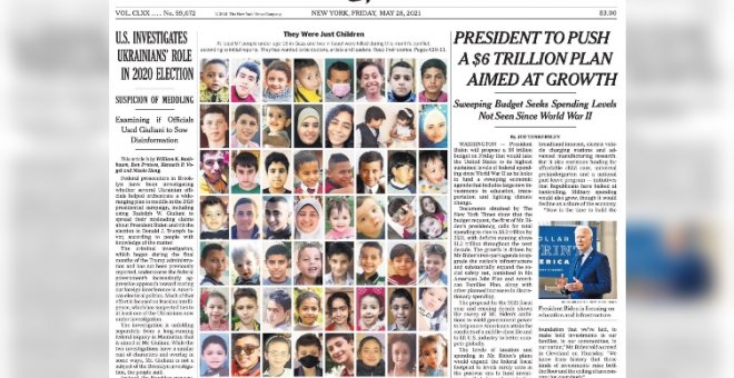 "Solo eran niños:" la aplaudida portada de 'The New York Times' con los 67 menores fallecidos por los bombardeos de Israel en Palestina