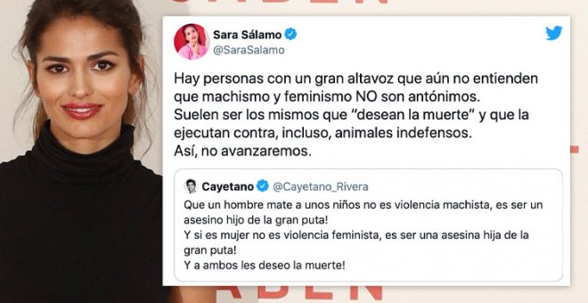 La contundente respuesta de la actriz Sara Sálamo a un tuit del torero Cayetano Rivera que negaba la violencia machista