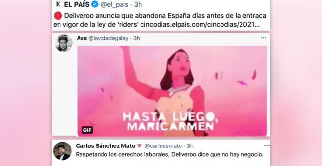 "Respetando los derechos laborales, Deliveroo dice que no hay negocio": las reacciones al anuncio de la compañía de dejar España