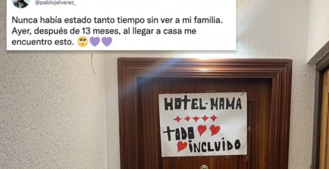 El cartel de una madre a su hijo por volver a casa que triunfa en Twitter