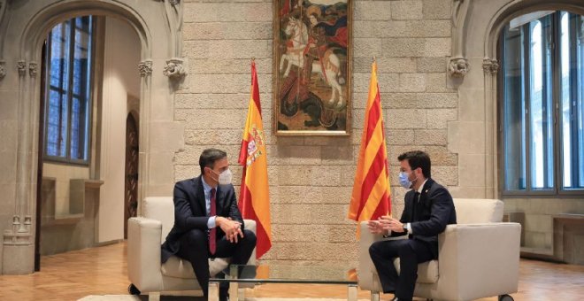 Rodalies, finançament, el català i la resolució del conflicte centraran la reunió entre Aragonès i Sánchez