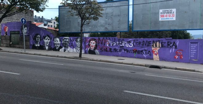 Vandalizan otra obra feminista en Vigo tras las pintadas en un mural de homenaje a la lucha por la igualdad de la mujer