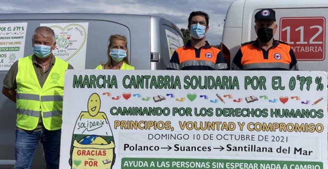 Marcha solidaria por el 0,77% en Polanco, Suances y Santillana del Mar