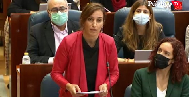 Mónica García, sobre los presupuestos de Ayuso: "150% más para toros, 6% menos para atención primaria que en 2019."