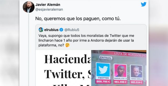 El Rubius publica un tuit sobre la lista de deudores de Hacienda y le llueven las respuestas