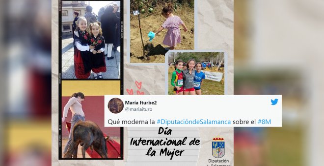Críticas al desafortunado cartel de la Diputación de Salamanca por el 8M: "Me pido la regadera"
