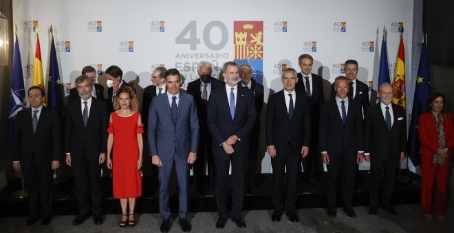 Sánchez defiende aumentar el gasto militar en el 40 aniversario de la entrada en la OTAN