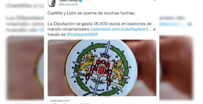 La Diputación de Valladolid gastó 18 mil euros en bastones de mando y los tuiteros no dan crédito: "Castilla y León arde (la queman) y las prioridades de gasto son estas"