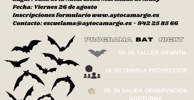 'Una noche con murciélagos' en las Marismas de Alday este viernes