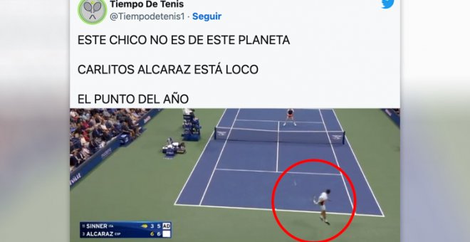 El punto de Carlos Alcaraz en el US Open que ha hecho enloquecer a los aficionados: "Este chico no es de este planeta"