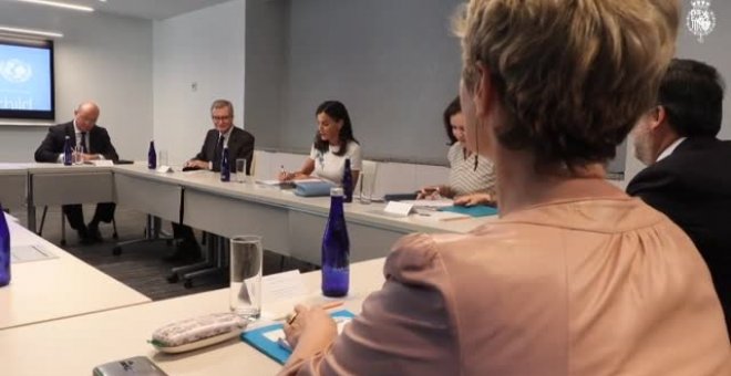 La Reina Letizia se reúne en Nueva York con expertos de UNICEF en salud mental