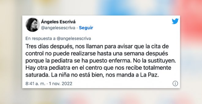La odisea de una madre y su hija al ir al médico en Madrid: "Sra. Ayuso, los profesionales son los que están salvando la sanidad pública"
