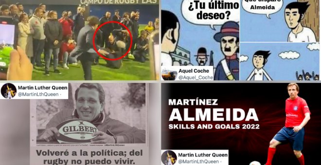 Cachondeo por un nuevo balonazo del alcalde de Madrid en un saque de honor: "Otro pelotazo del Ayuntamiento de Almeida"