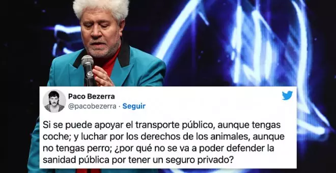 Los tuiteros (y Carlos Bardem) explican por qué Almodóvar puede defender la sanidad pública aunque acuda a la privada: "Se llama empatía"