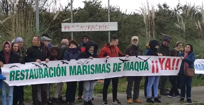 Movilización por la restauración de las marismas de Maqua